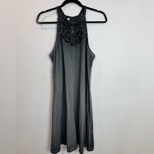 Y2K Mudd Women's Sleeveless Racerback Over Dress Large Lace Front